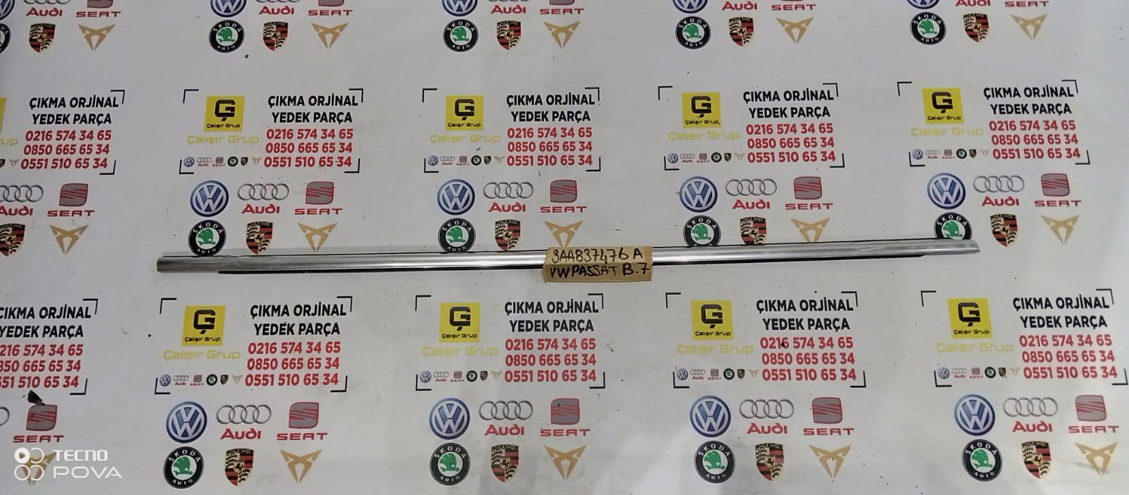 VOLKSVAGEN PASSAT B7 SAĞ ÖN KAPI DIŞ SIYIRICI FİTİLİ OEM 3aa837476a