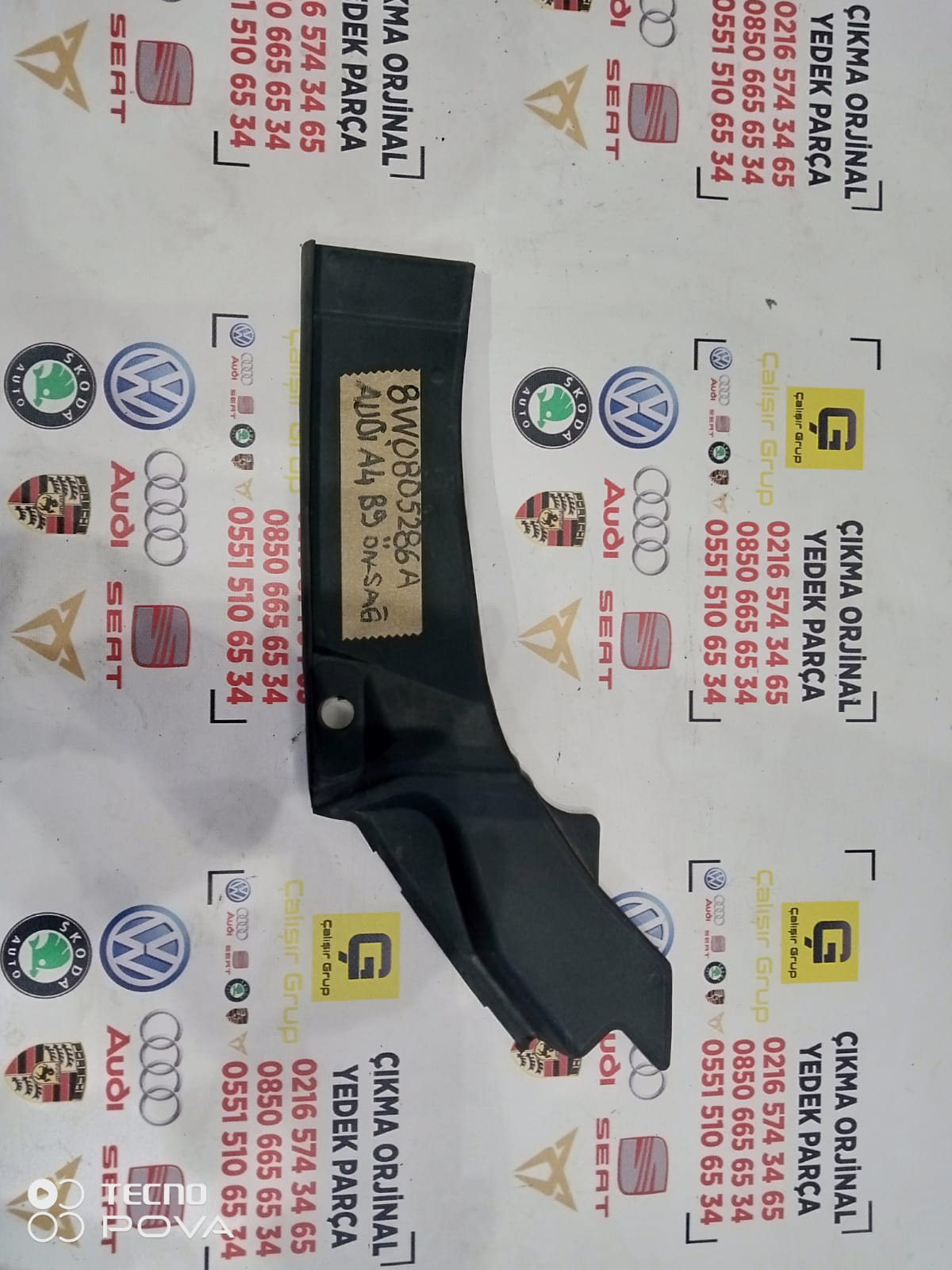 AUDİ A4 2016-2019 SAĞ ÖN FAR PANEL ÜSTÜ KAPLAMASI OEM 8w0805286a