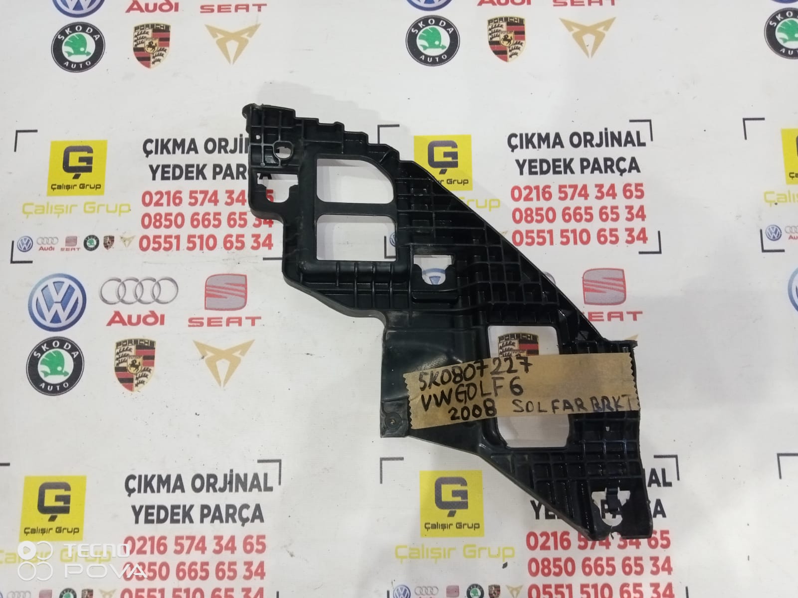 VOLKSWAGEN GOLF 6 2010-2014 SOL FAR ALT BRAKET TABLASI OEM 5k0807227