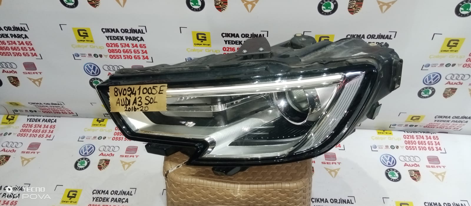 AUDİ A3 2017-2021 MERCEKLİ SOL FAR OEM 8V0941005