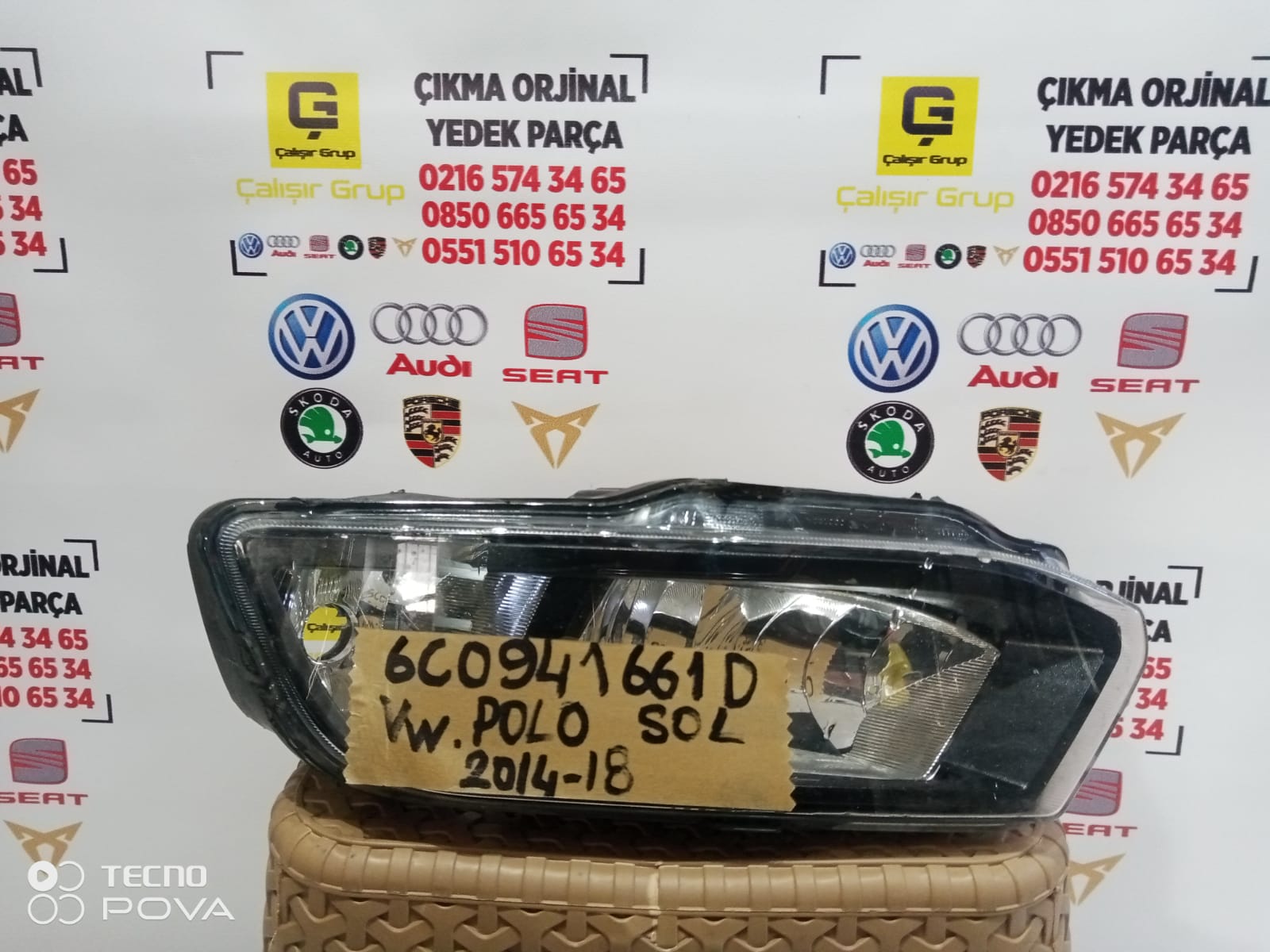 VOLKSWAGEN POLO 2014-2018 SOL SİS FARI OEM 6C0941661D