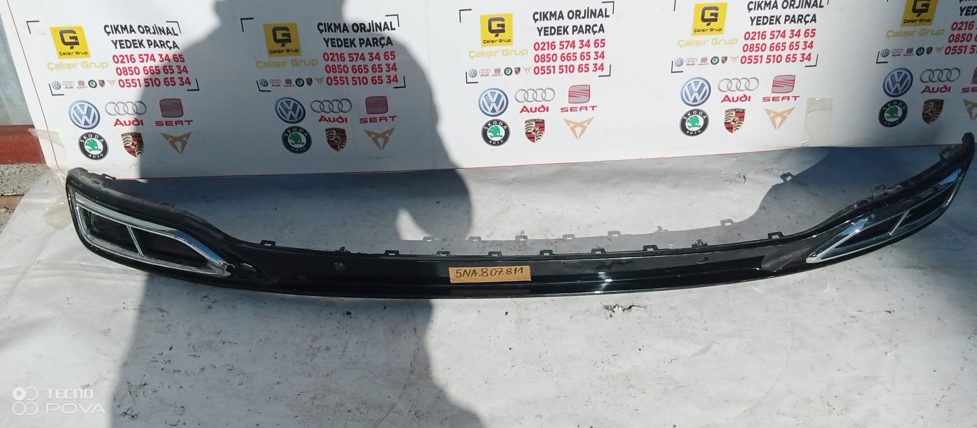 VOLKSWAGEN TİGUAN R-LİNE 2020-2024 ARKA TAMPON SPOİLER OEM 5NA807511